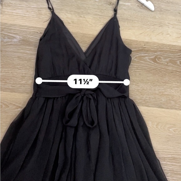 Moonlight Chiffon Little Black Dress with Spaghetti Straps‎ Size Small - Picture 3 of 12